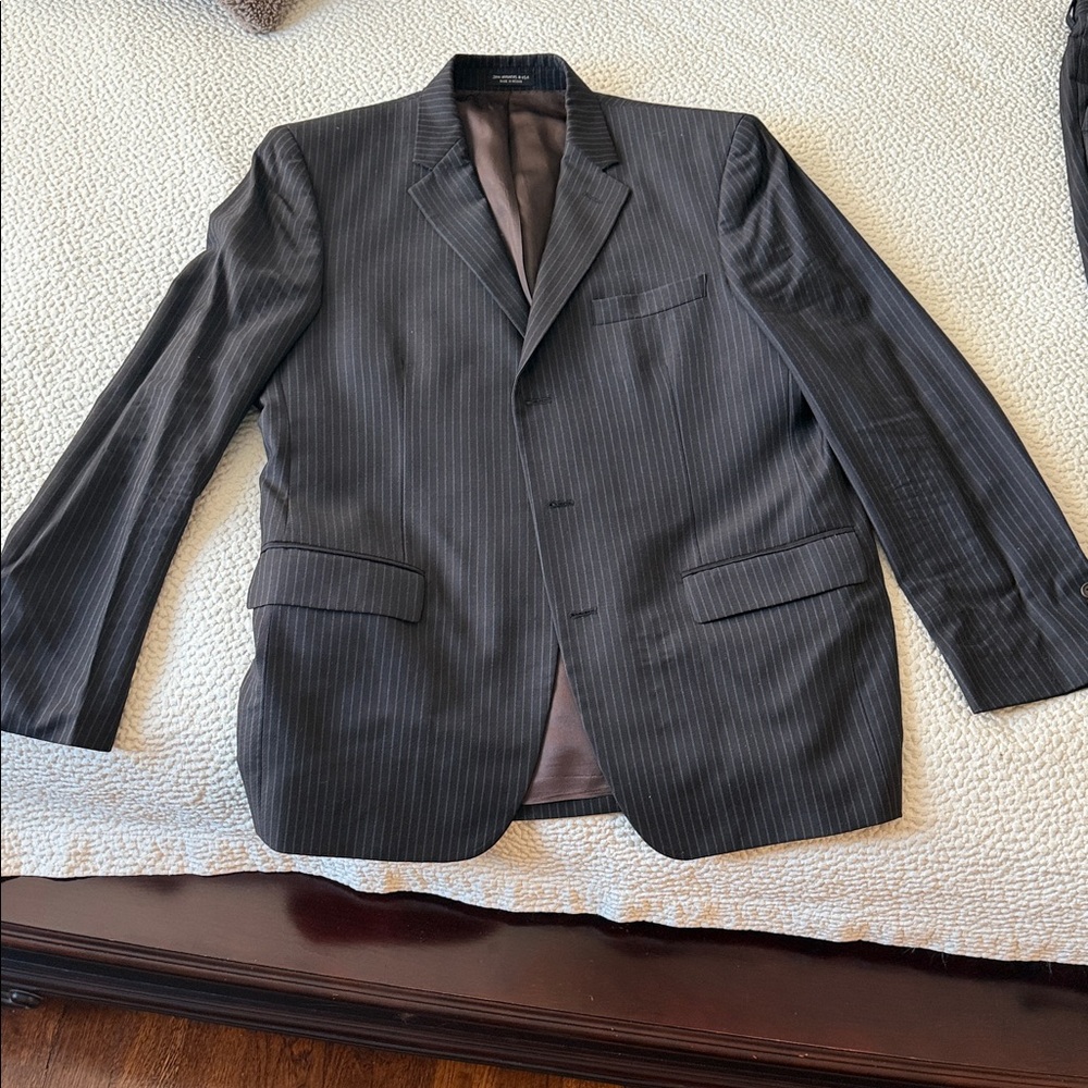 John Varvatos Brown Pinstripe Suit